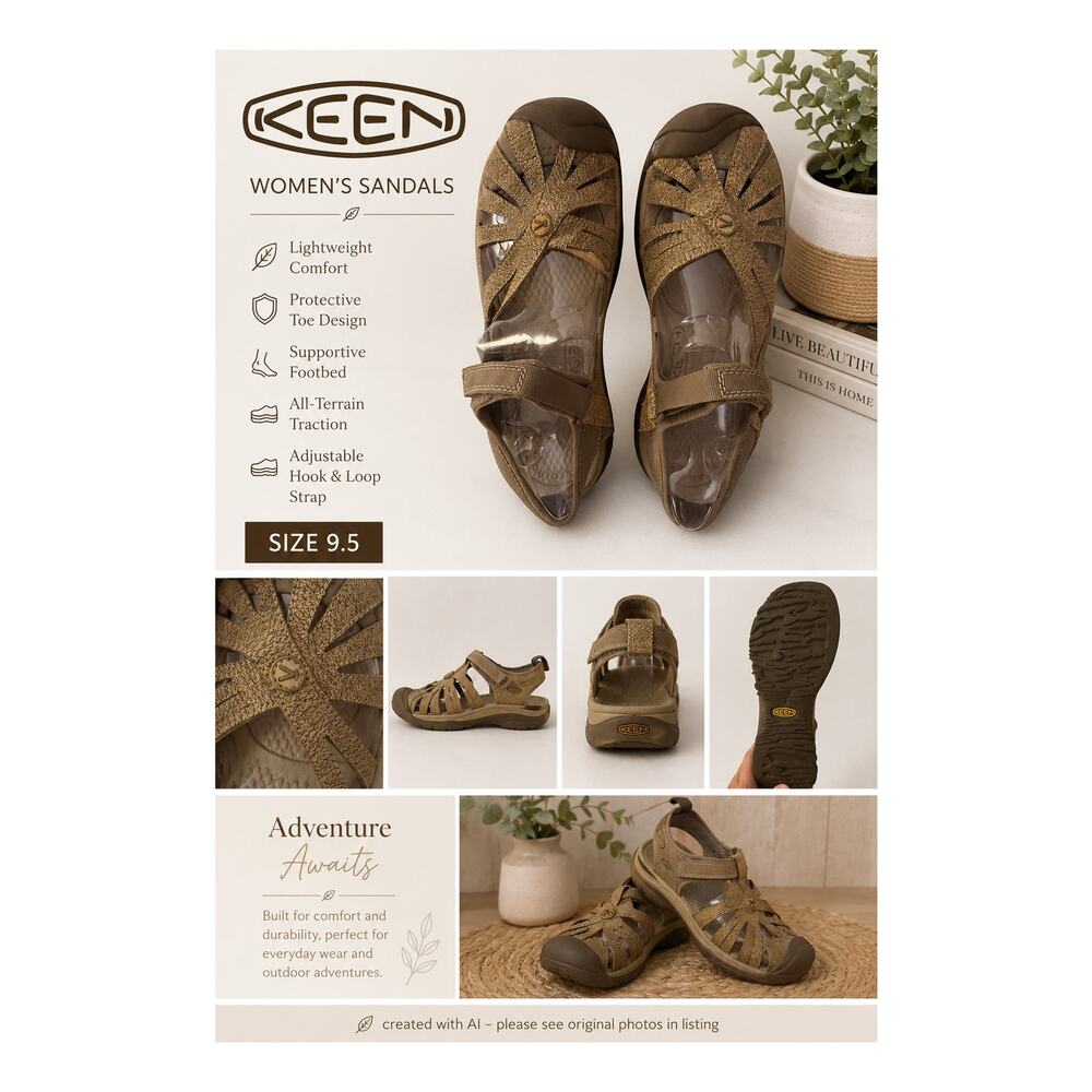 KEEN Rose Sandal Women's Size 9.5 Tan Comfort Water Ready Hiking Sport Shoe - Picture 16 of 16